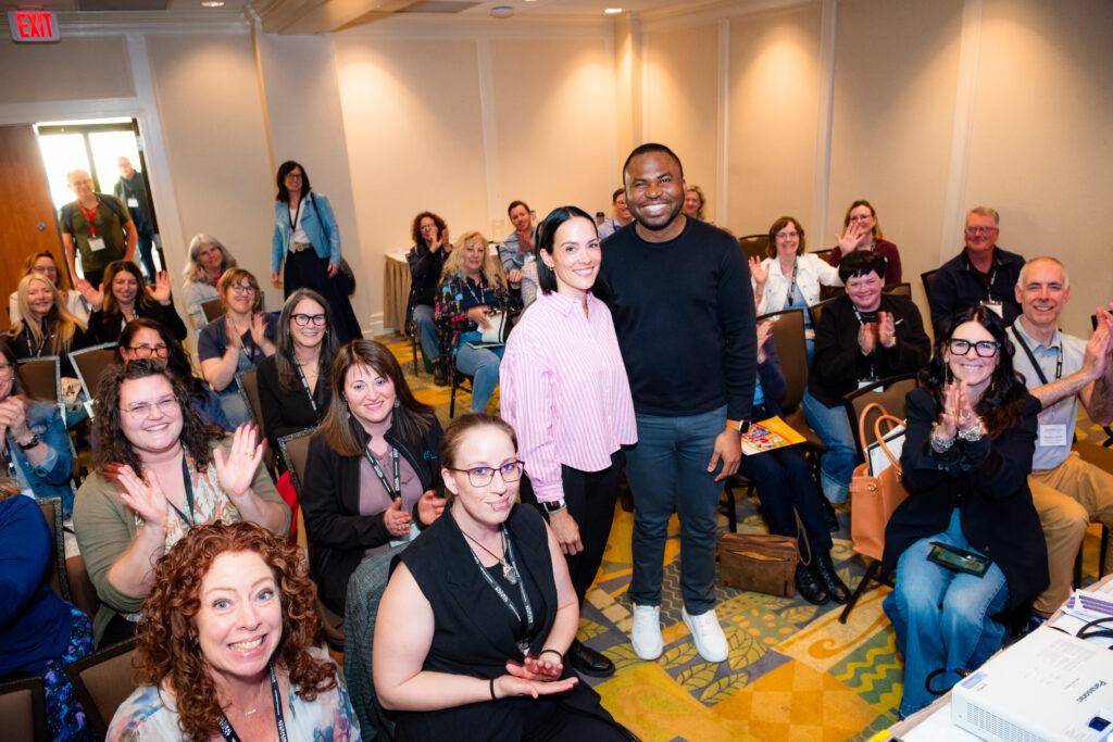 Segun and Natalia with session attendees at City of Kelowna Evolve 2025 Conference